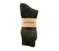 Herren Socken ARMY gerippt, oliv - halblang - 2er-Pack