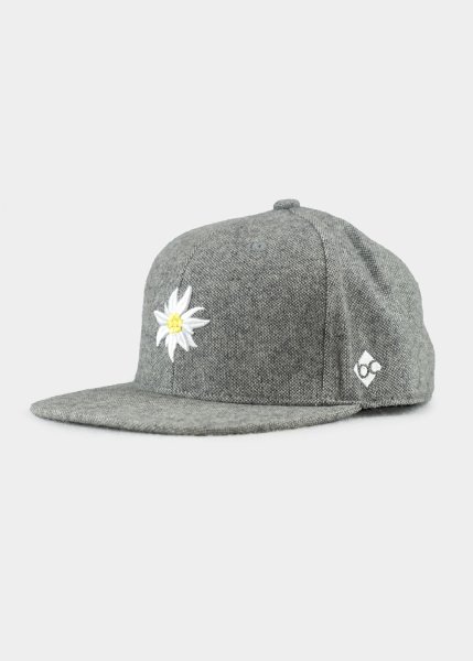 Bavarian Caps - Edelweiß Flanell, grau (Snapback)